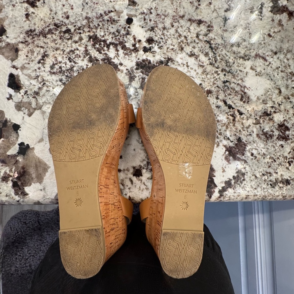 Stuart Weitzman Tan Wedge Sandals - Picture 7 of 8